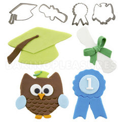 Cutie Cupcake Graduation Cutter Set  4pcs
