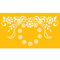 Daisy Lattice Wreath Top Tier Cake Stencil