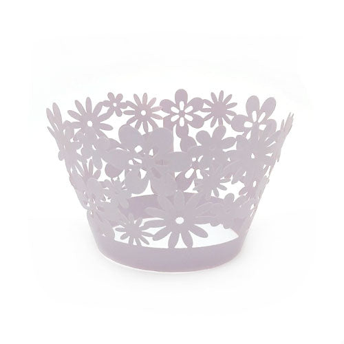 Daisy Pearl Light Purple Lace Cupcake Wrappers 12pcs