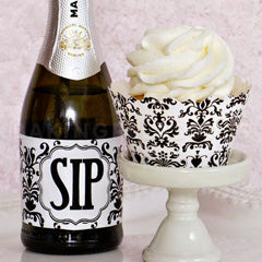 Damask Black/White Cupcake Wrappers 12pcs