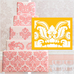 Damask Cake Stencil Tier #1