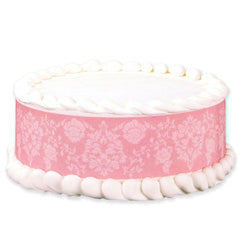 Damask Pink Designer Edible Image 3 strips