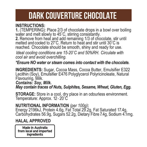 Dark Couverture Compound Chocolate Buttons 500g