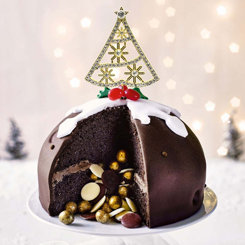 Gold Christmas Tree Cake Topper