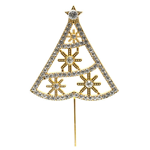 Gold Christmas Tree Cake Topper