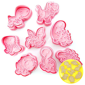 Dinosaurs Cookie Cutter Embosser 8pcs
