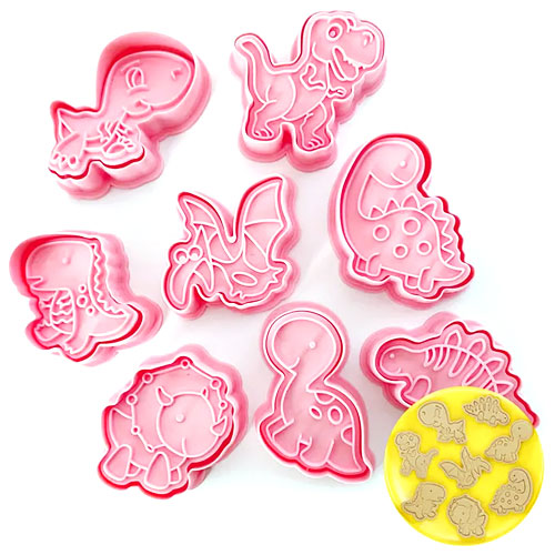 Dinosaurs Cookie Cutter Embosser 8pcs