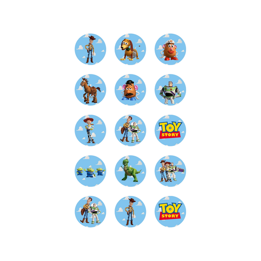 Toy Story Friends 15 edible toppers full sheet uncropped all 15 designs visible