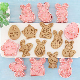 Easter Cookie Cutter Embosser 8pcs