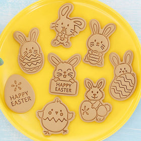 Easter Cookie Cutter Embosser 8pcs
