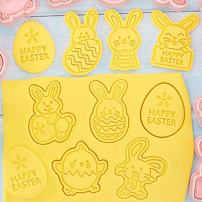 Easter Cookie Cutter Embosser 8pcs