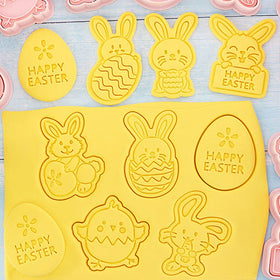 Easter Cookie Cutter Embosser 8pcs