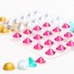 Edible Jelly Diamonds Gems 10mm Pink  20pcs