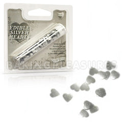 Rainbow Dust Edible Silver Hearts Glitter