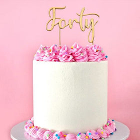 CAKE CRAFT | METAL TOPPER | FORTY NUMBER 40 | GOLD
