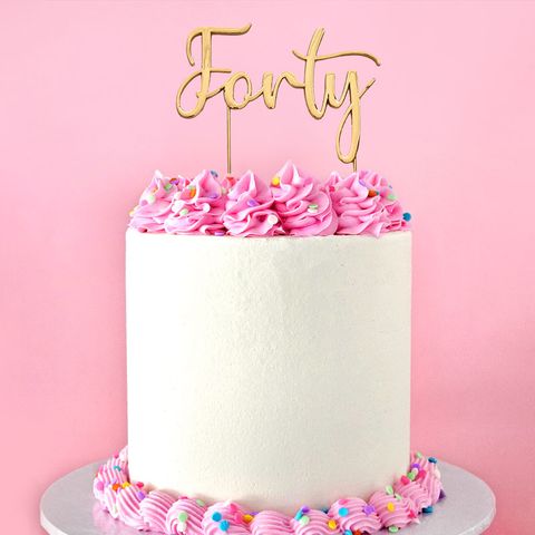 CAKE CRAFT | METAL TOPPER | FORTY NUMBER 40 | GOLD
