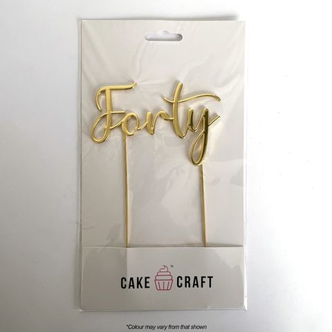 CAKE CRAFT | METAL TOPPER | FORTY NUMBER 40 | GOLD