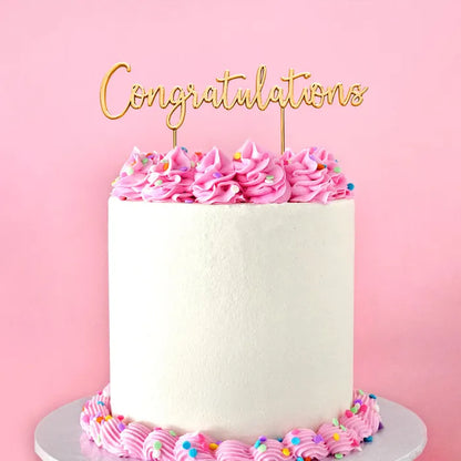 Congratulations Gold Metal Cake Topper