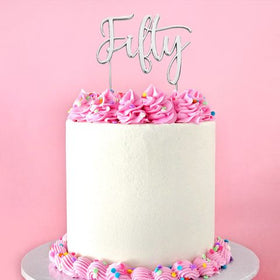 CAKE CRAFT | METAL TOPPER | FIFTY NUMBER 50 | SILVER
