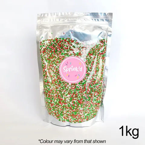 BULK Sprinkd Christmas Nonpareils Sprinkles 1kg