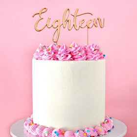 CAKE CRAFT | METAL TOPPER | EIGHTEEN NUMBER 18 | ROSE GOLD | 12CM