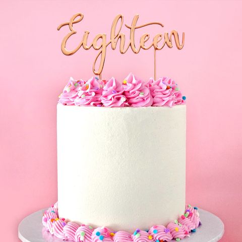 CAKE CRAFT | METAL TOPPER | EIGHTEEN NUMBER 18 | ROSE GOLD | 12CM