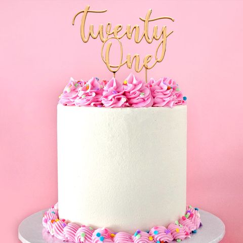 CAKE CRAFT | METAL TOPPER | TWENTY ONE NUMBER 21 | GOLD | 10CM