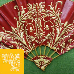 Feathered Scroll Corner Stencil