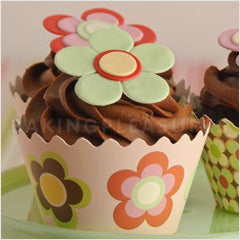Five Petal Flower Reusable Cupcake Wrappers 12pcs