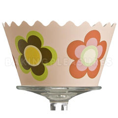 Five Petal Flower Reusable Cupcake Wrappers 12pcs