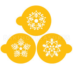 Five Point Rosettes Stencils 3pcs