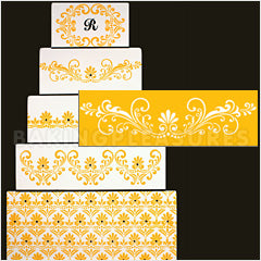 Fleur De Lis Side Tier Cake Stencil #2