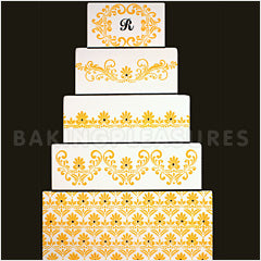 Fleur De Lis Side Tier Cake Stencil #2