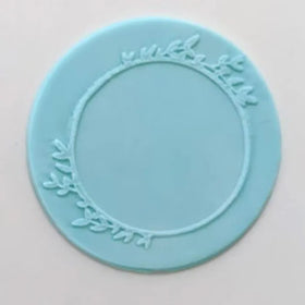 Circle With Leaves Floral Wreath | Cookie Debosser Stamp