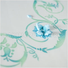 Flower Scroll Cake Top Stencil