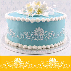 Formal Scallop Shell Side Cake Stencil