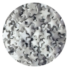 Glimmer Silver Stars Edible Sprinkles 80g