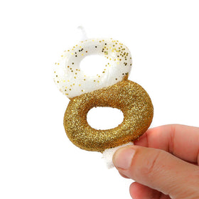 8cm GOLD Glitter Dipped Candle - NUMBER 8