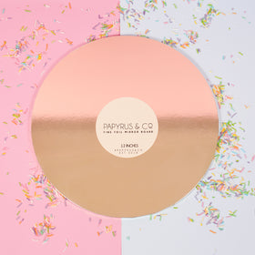 Round Gold  Mirror Masonite Cake Board 12 Inch