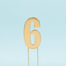 BOLD  Cake Topper (7cm) - GOLD NUMBER 6