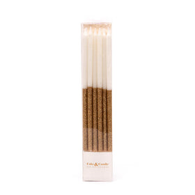 GOLD Glitter Dipped Cake Candles (Pack of 12)