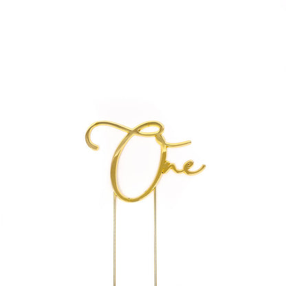 GOLD Metal Cake Topper - ONE