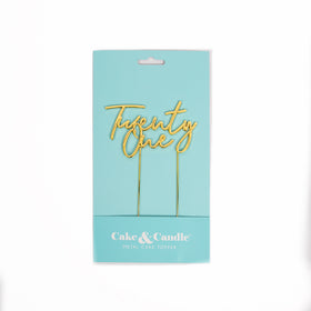 GOLD Plated Cake Topper - TWENTY ONE 21