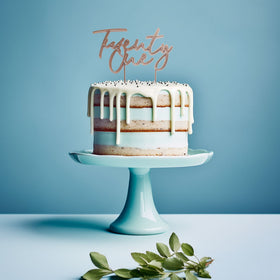 GOLD Plated Cake Topper - TWENTY ONE 21