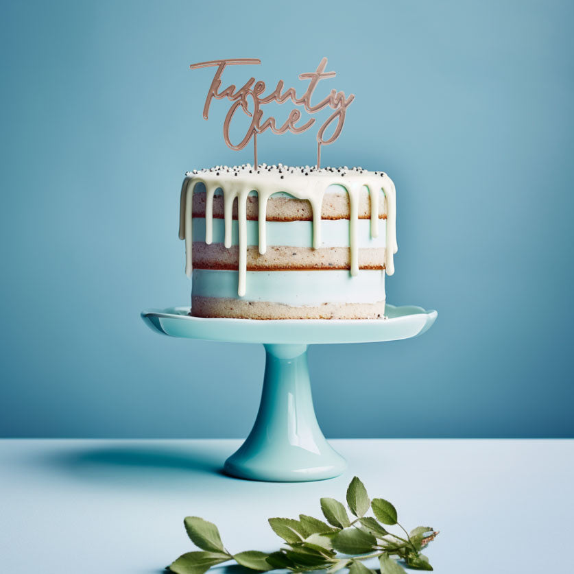 GOLD Plated Cake Topper - TWENTY ONE 21