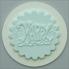 Alphabet Moulds Groovy Happy Birthday Cupcake Topper Silicone Mould
