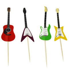 Guitar Paper Cupcake Picks 24pcs