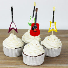Guitar Paper Cupcake Picks 24pcs