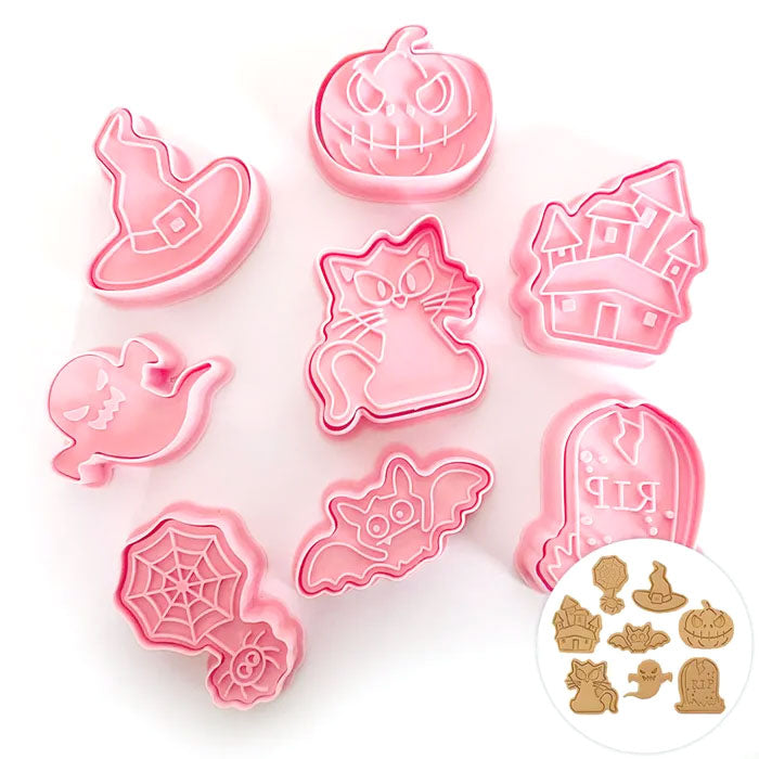 Halloween Cookie Cutter Embosser 8pcs