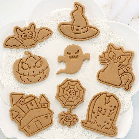 Halloween Cookie Cutter Embosser 8pcs